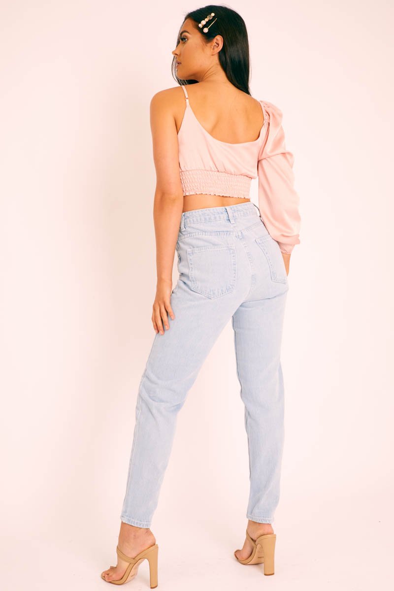 Bleach Denim Mom Style Jeans - Chelsi-Jeans