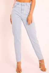 Bleach Denim Mom Style Jeans - Chelsi-Jeans