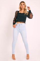 Bleached Light Blue Denim Skinny Jeans - Ioanna-Jeans