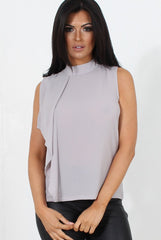 Bliss Grey High Neck Top-Tops