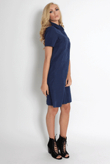 Bliss Navy Shirt Dress-Dresses