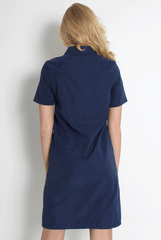 Bliss Navy Shirt Dress-Dresses