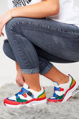 Blue Adjustable Strap Multi Trainers - Zeva-Trainers