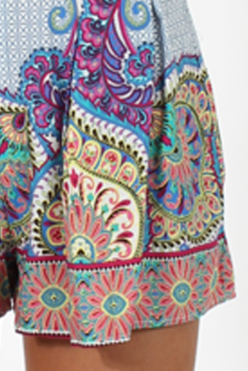Blue And Purple Paisley Print Two Piece set - Hali-Co-ords