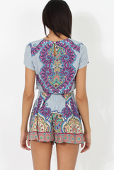 Blue And Purple Paisley Print Two Piece set - Hali-Co-ords