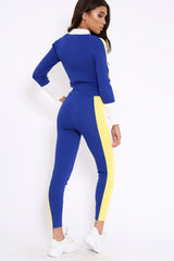 Blue And Yellow Striped Tracksuit - Cayla-Co-ords