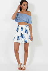 Blue Bardot Crop Top - Adelaide-Crop Tops