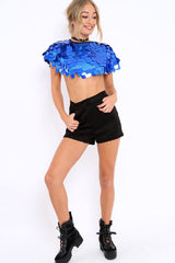 Blue Big Disc Sequin Cape - Lizzie-Tops