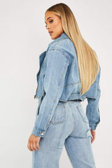 Blue Biker Denim Jacket - Indie-Jackets