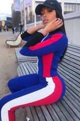 Blue Black Red Striped Tracksuit - Greylynn-Loungewear