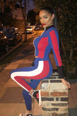 Blue Black Red Striped Tracksuit - Greylynn-Loungewear