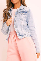 Blue Bleached Denim Jacket - Allora-Denim Jackets