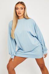 Blue Buffalo New York Slogan Sweater Dress - Nazaria-Dresses