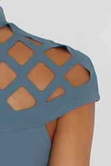 Blue Cage Detail Jumpsuit - Aurelia-Jumpsuits