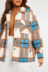 Blue Camel Check Pocket Front Shacket - Misa-Shacket