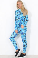 Blue Camo Loungewear Two Piece Set - Lolo-Co-ords