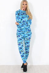 Blue Camo Loungewear Two Piece Set - Lolo-Co-ords