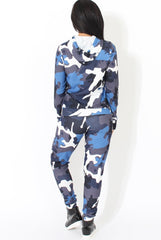 Blue Camouflage Two Piece Loungewear Set - Alice-Co-ords