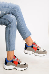 Blue Chunky Lace Up Trainers - Dita-Trainers