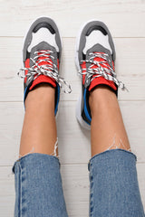 Blue Chunky Panel Trainers - Libby-Trainers
