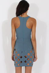 Blue Cut Out Cage Dress - Petal-Dresses