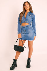 Blue Denim Jacket and Skirt Co-ord - Kaiden-Co-ords