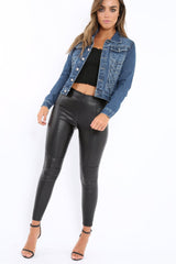 Blue Denim Lace Up Jacket - Allie-Jackets