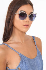 Blue Extreme Cat Eye Sunglasses -Gustie-Sunglasses
