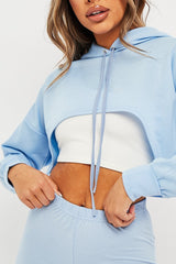 Blue Extreme Cropped Hoodie - Kalissa-Hoodies