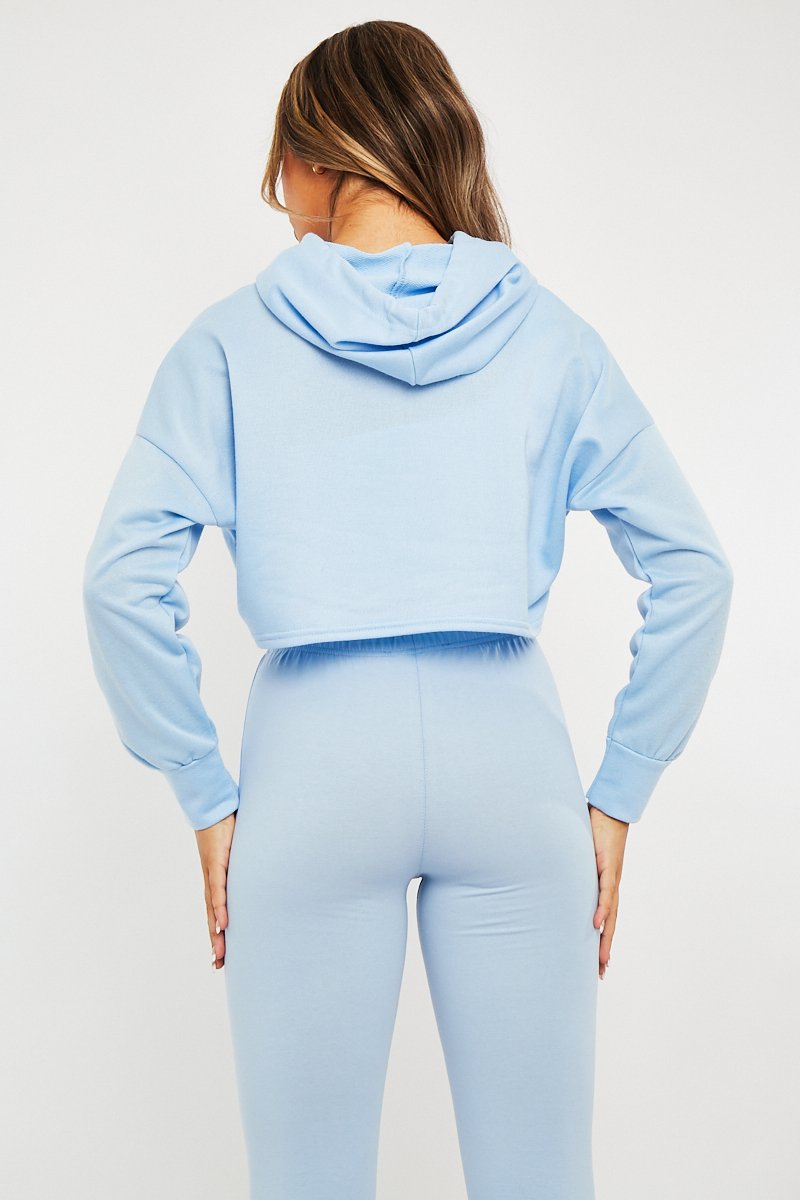 Blue Extreme Cropped Hoodie - Kalissa-Hoodies