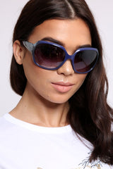 Blue Fade Pattern Chunky Frame Sunglasses - Soul-Sunglasses