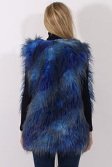 Blue Faux Fur Gilet - Demi-Jackets