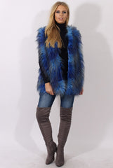 Blue Faux Fur Gilet - Demi-Jackets