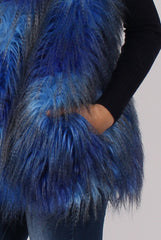 Blue Faux Fur Gilet - Demi-Jackets