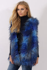 Blue Faux Fur Gilet - Demi-Jackets