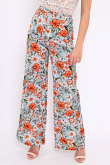 Blue Floral Trousers - Aaira-Trousers