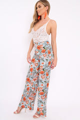 Blue Floral Trousers - Aaira-Trousers