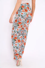 Blue Floral Trousers - Aaira-Trousers