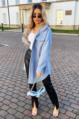 Blue Front Pocket Belted Shacket - Ranessa-Shacket