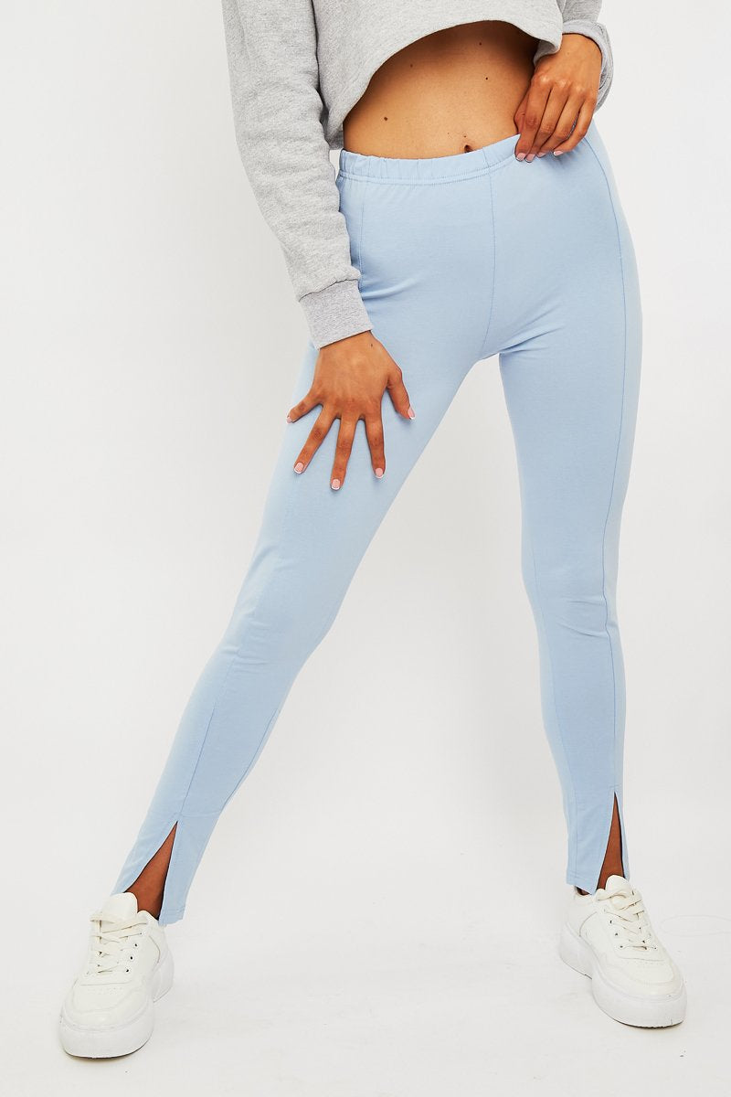 Blue Front Split Leggings - Polly-Leggings