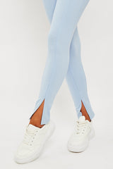 Blue Front Split Leggings - Polly-Leggings
