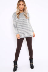 Blue Fur Knit Stripe Jumper - Sicily-Jumper