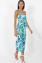 Blue & Green Floral Print Jumpsuit - Anaya-Jumpsuits