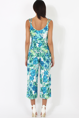 Blue & Green Floral Print Jumpsuit - Anaya-Jumpsuits