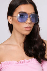 Blue Lens Aviator Sunglasses - Shyanna-Sunglasses