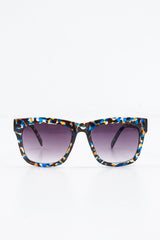 Blue Leopard Square Frame Oversized Sunglasses - Jazlen-Sunglasses