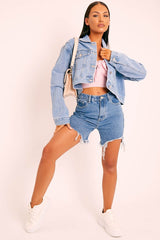 Blue Light Wash Denim Jacket - Giani-Denim Jackets