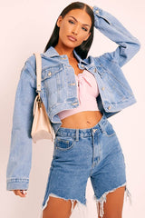 Blue Light Wash Denim Jacket - Giani-Denim Jackets