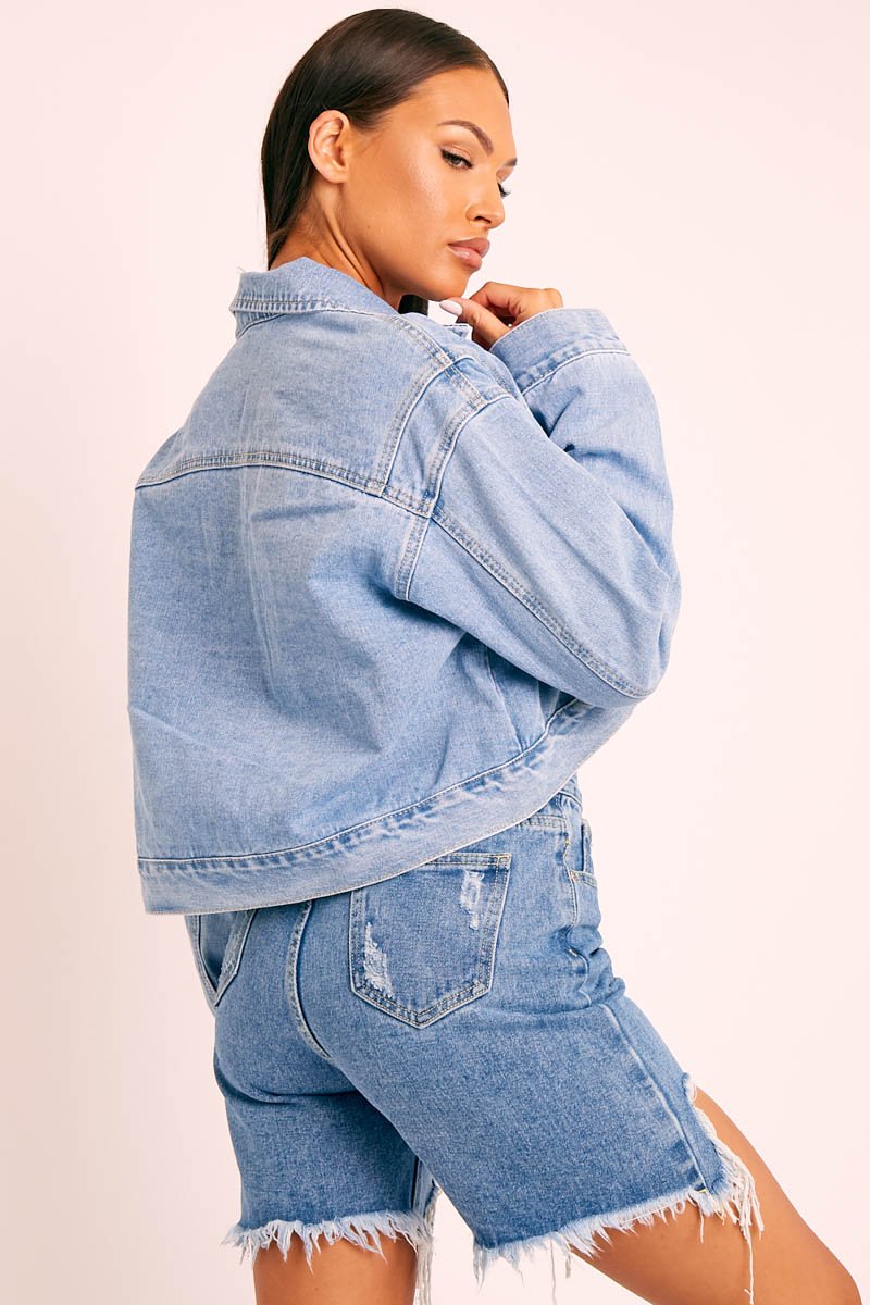 Blue Light Wash Denim Jacket - Giani-Denim Jackets