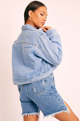 Blue Light Wash Denim Jacket - Giani-Denim Jackets